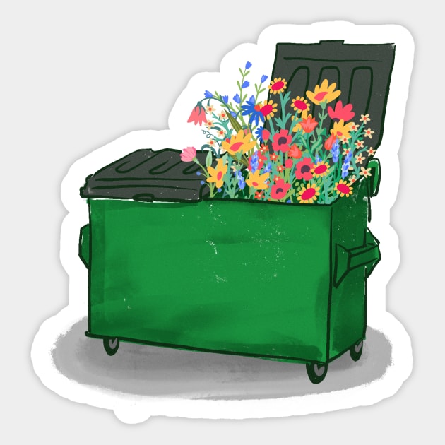 Dumpster Flowers Sticker by Sunshine&Revolt